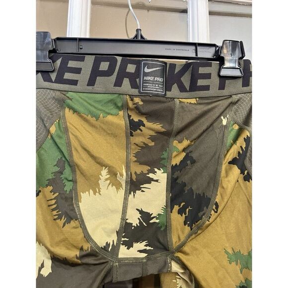 Nike Pro HyperCool Men Medium Compression Tights Three Quarter Green  Camo.    X - Picture 5 of 7